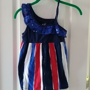 PATRIOTIC GIRLS SEQUINED TOP